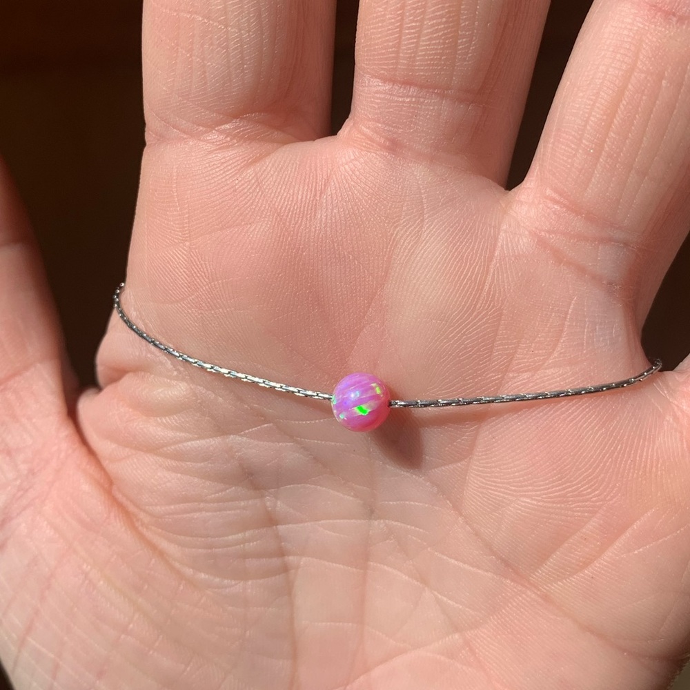 Pink fire opal adjustable bracelet